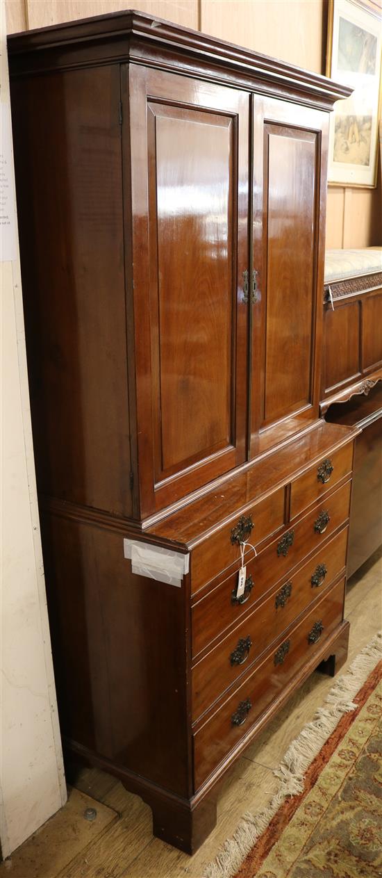 A George III mahogany press cupboard W.102cm